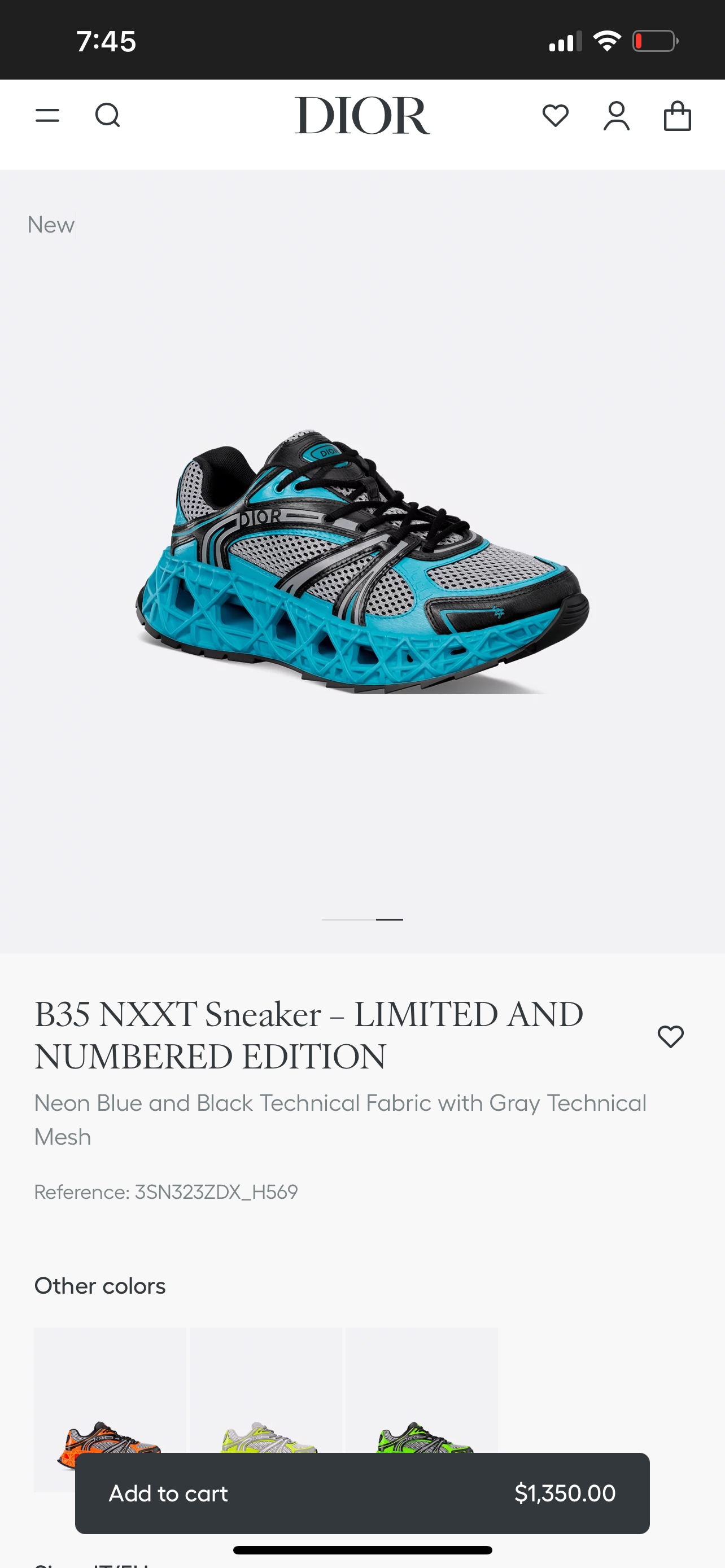 Dior B35 NXXT Sneaker - Azul/Negro