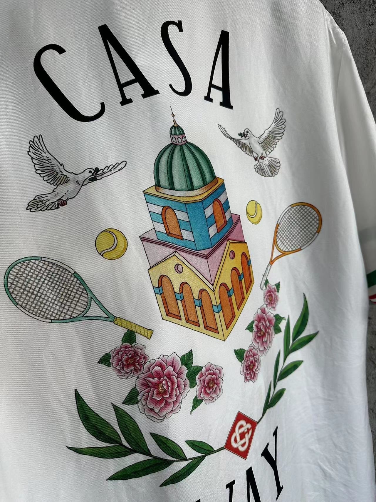 CASABLANCA BOWLING CASA WAY SILK SHIRT