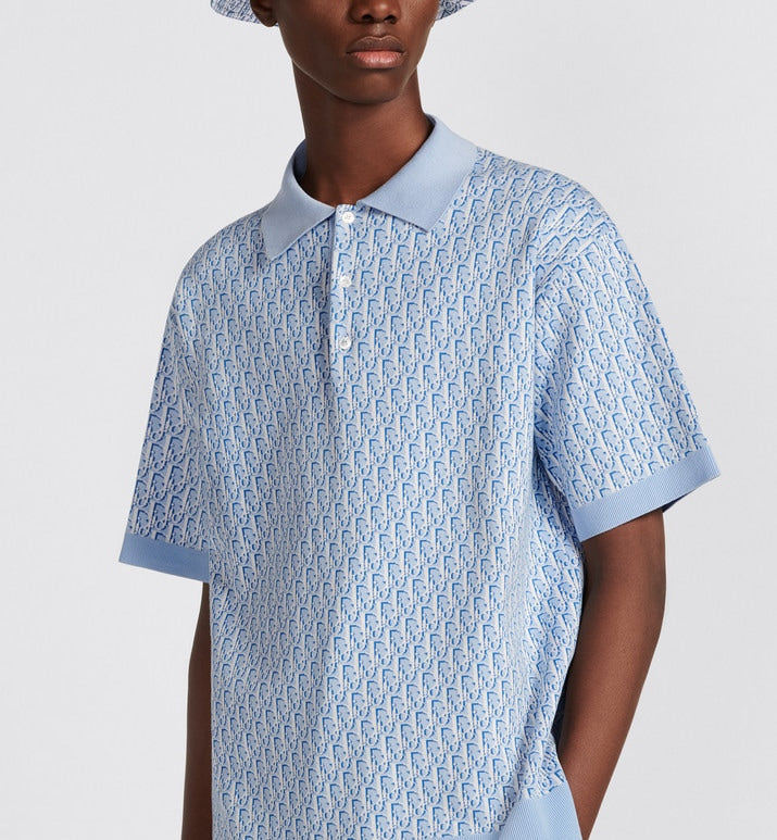 S2025 Dior Oblique Polo Shirt (• Blue
Cotton Jacquard)