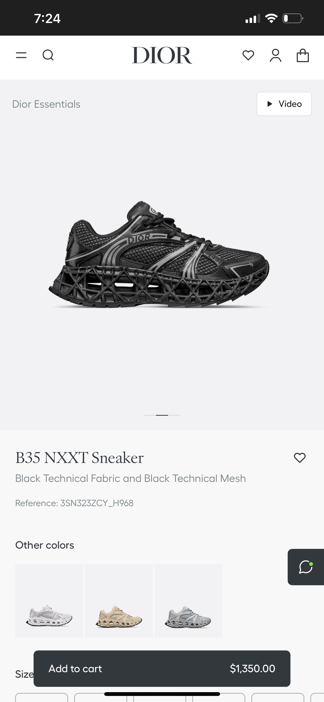 Dior B35 NXXT Sneaker - Negro