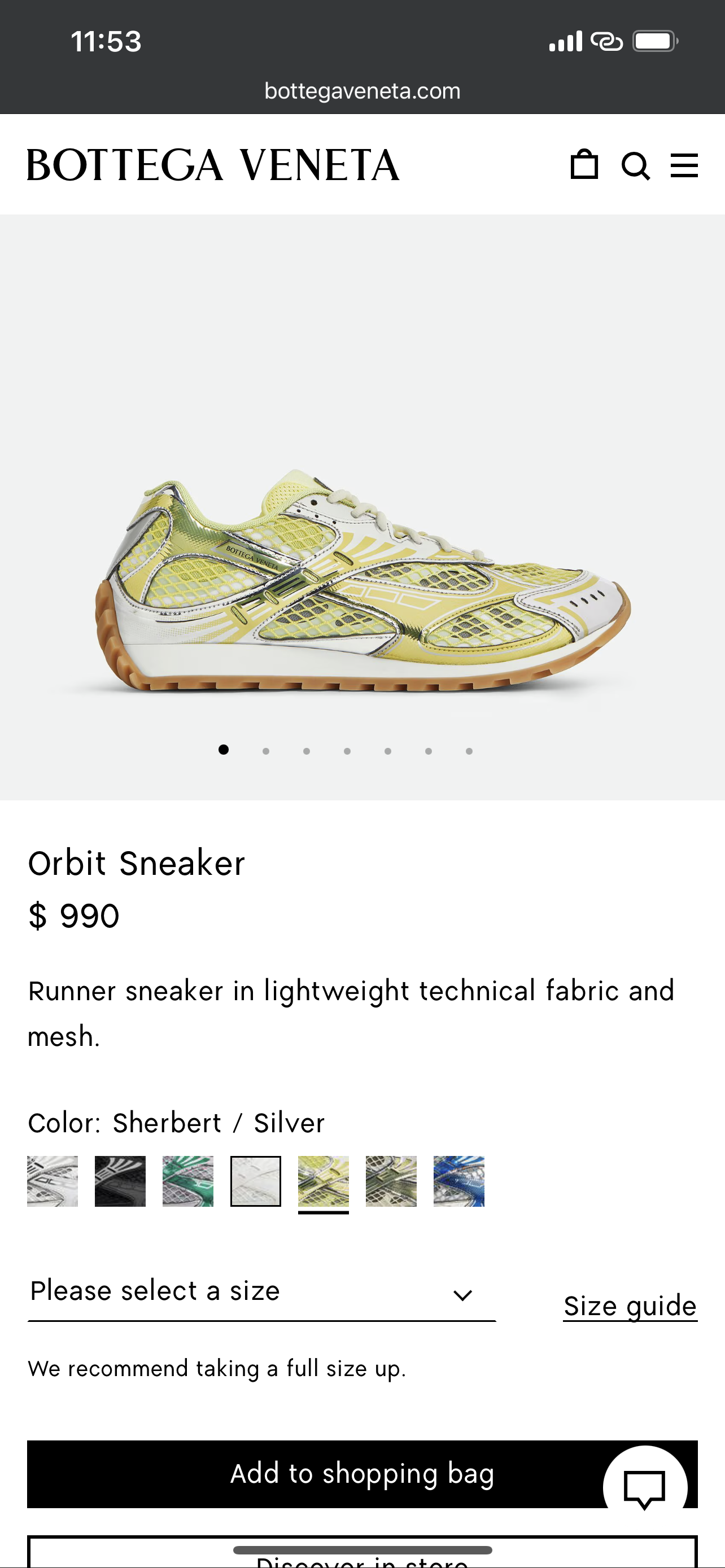 Bottega Veneta Orbit Sneaker / Sherbert / Silver