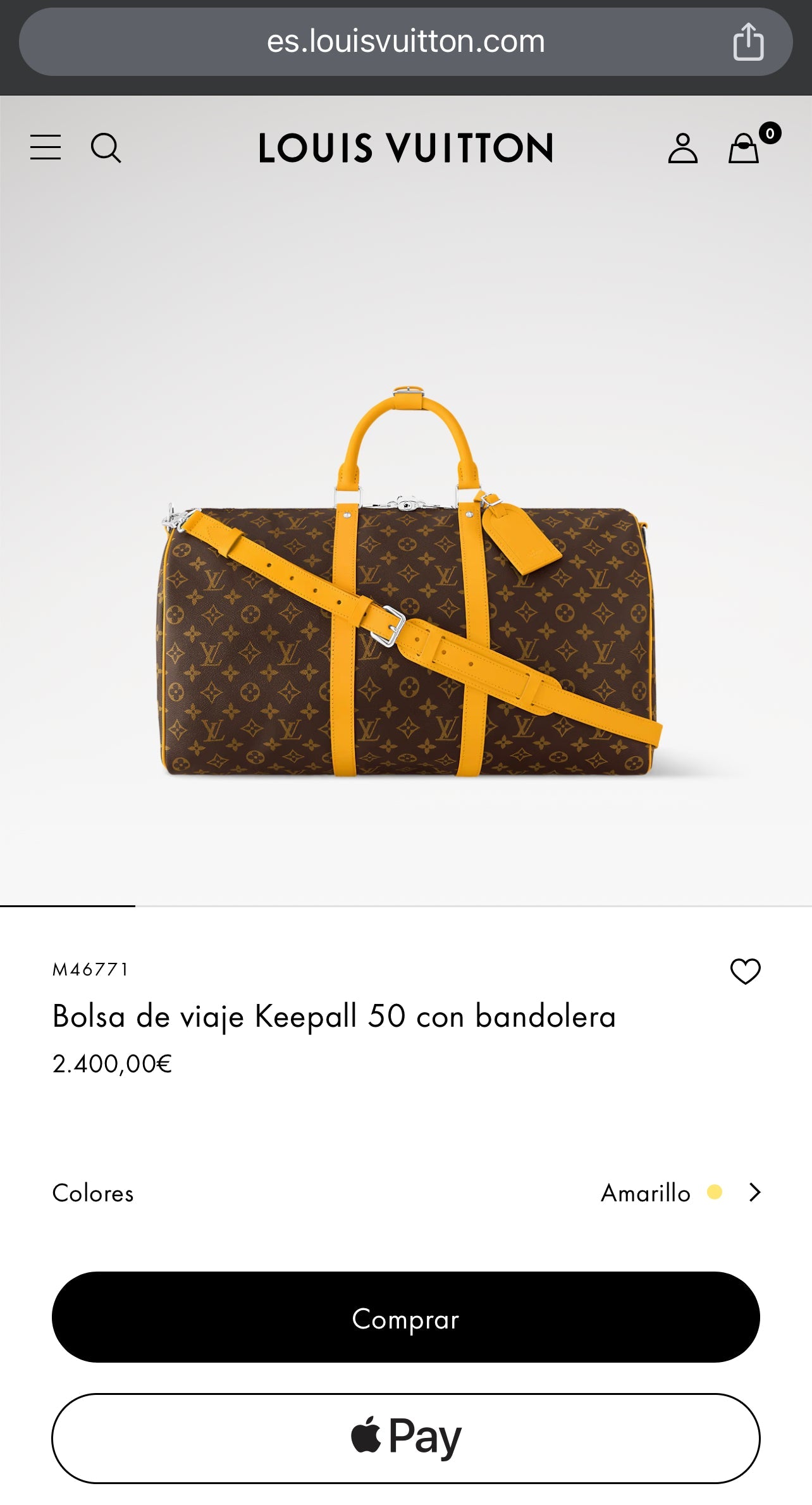 LV Keepall con bandolera 50cm M46771