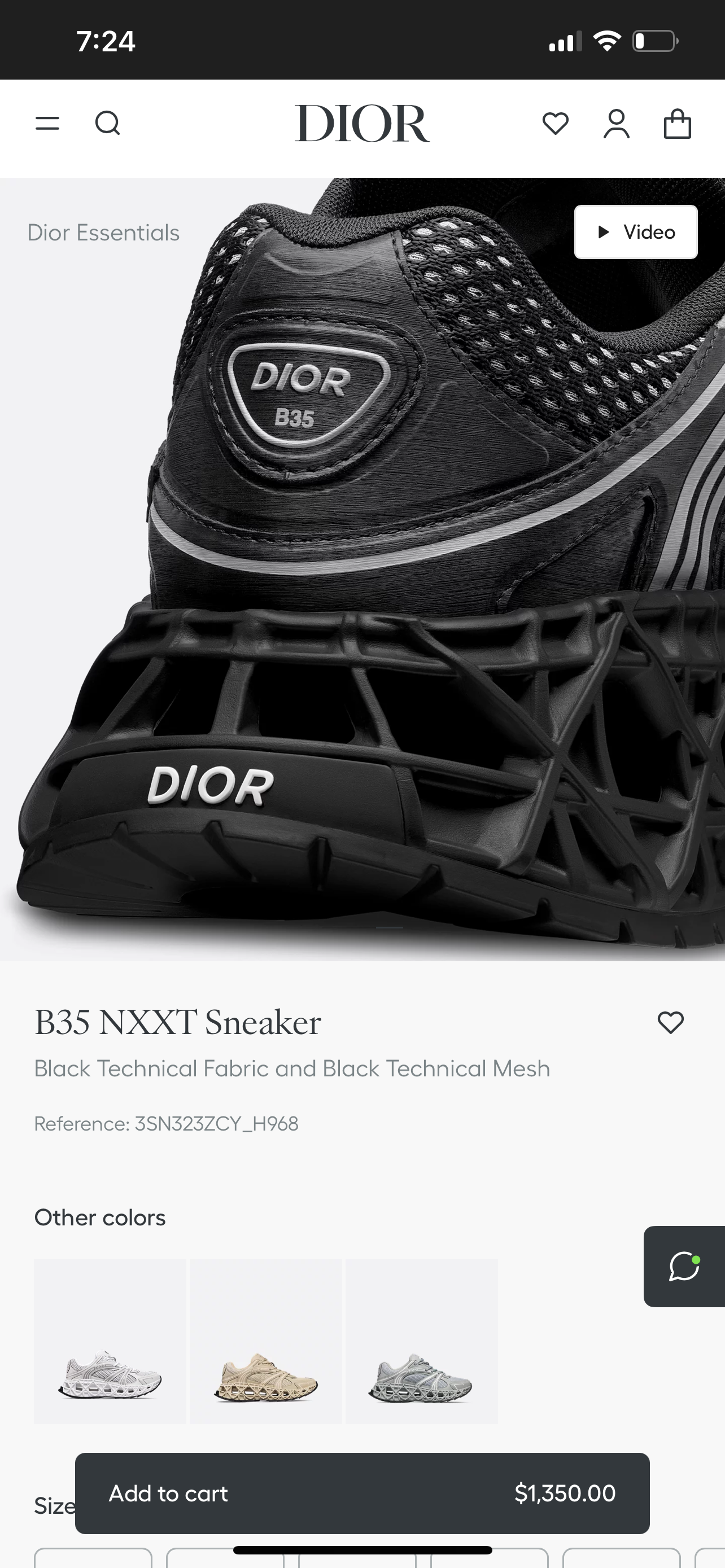 Dior B35 NXXT Sneaker - Negro
