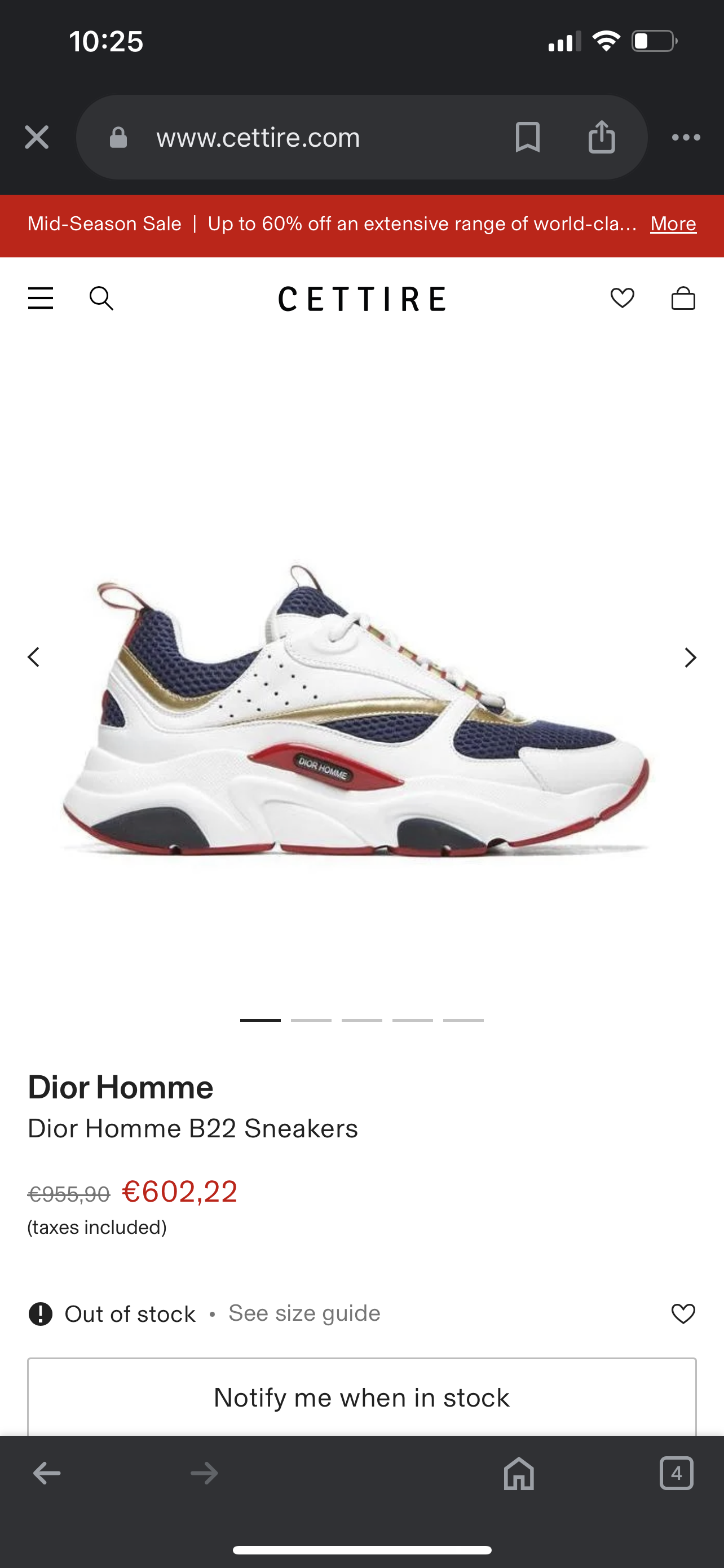 Dior B22 (WHITE, RED, NAVY BLUE, GOLD)