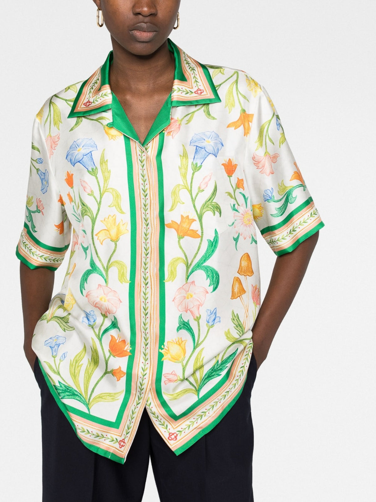 CASABLANCA L'arche Fleurie print SILK SHIRT