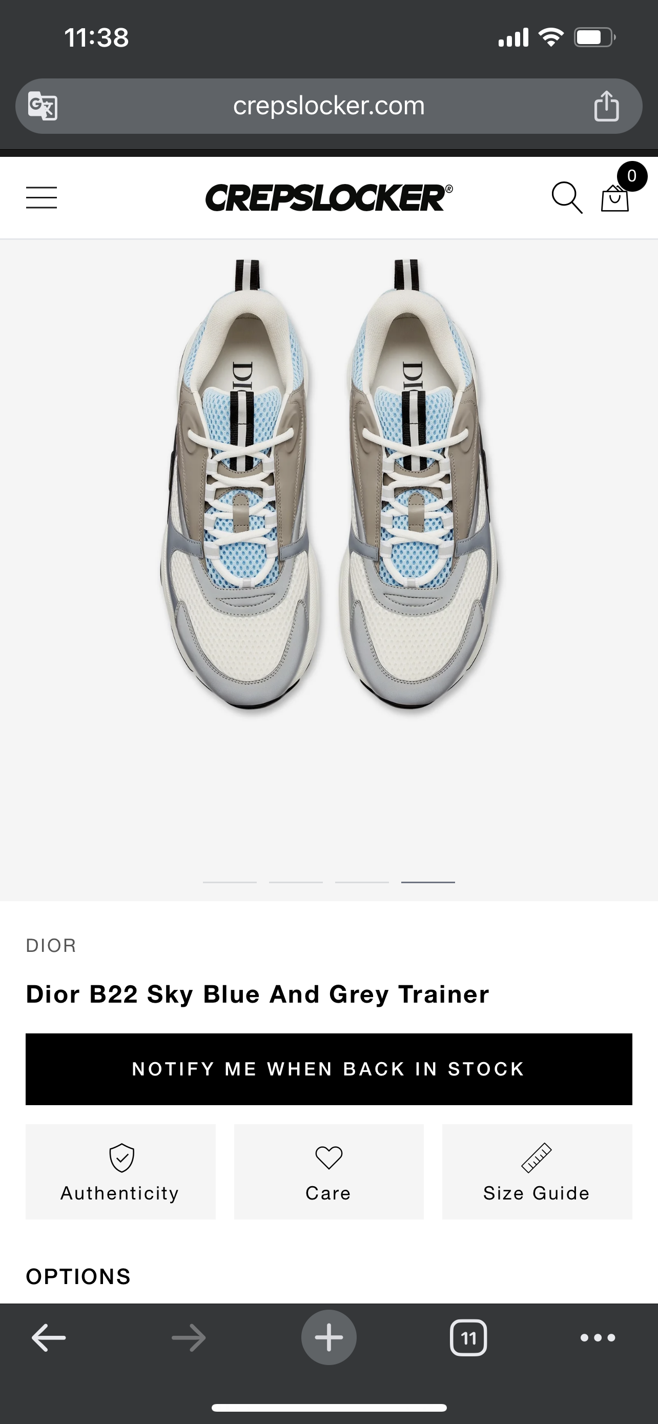 Dior B22 Sky Blue And Gray Trainer
