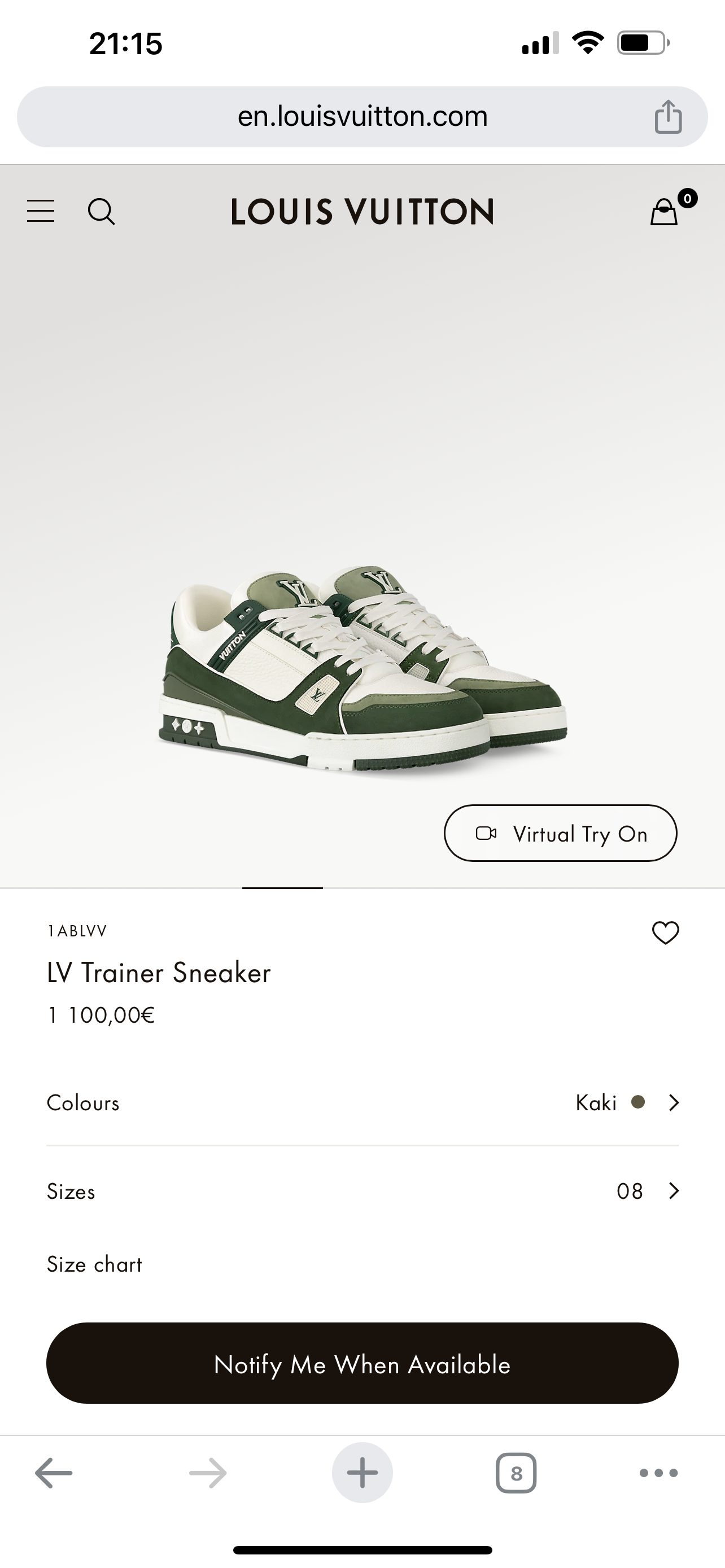 LV Trainer Sneaker 1ABLVV