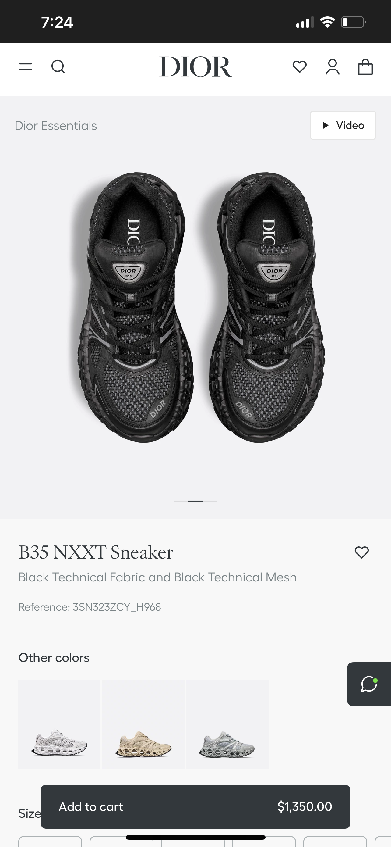Dior B35 NXXT Sneaker - Negro