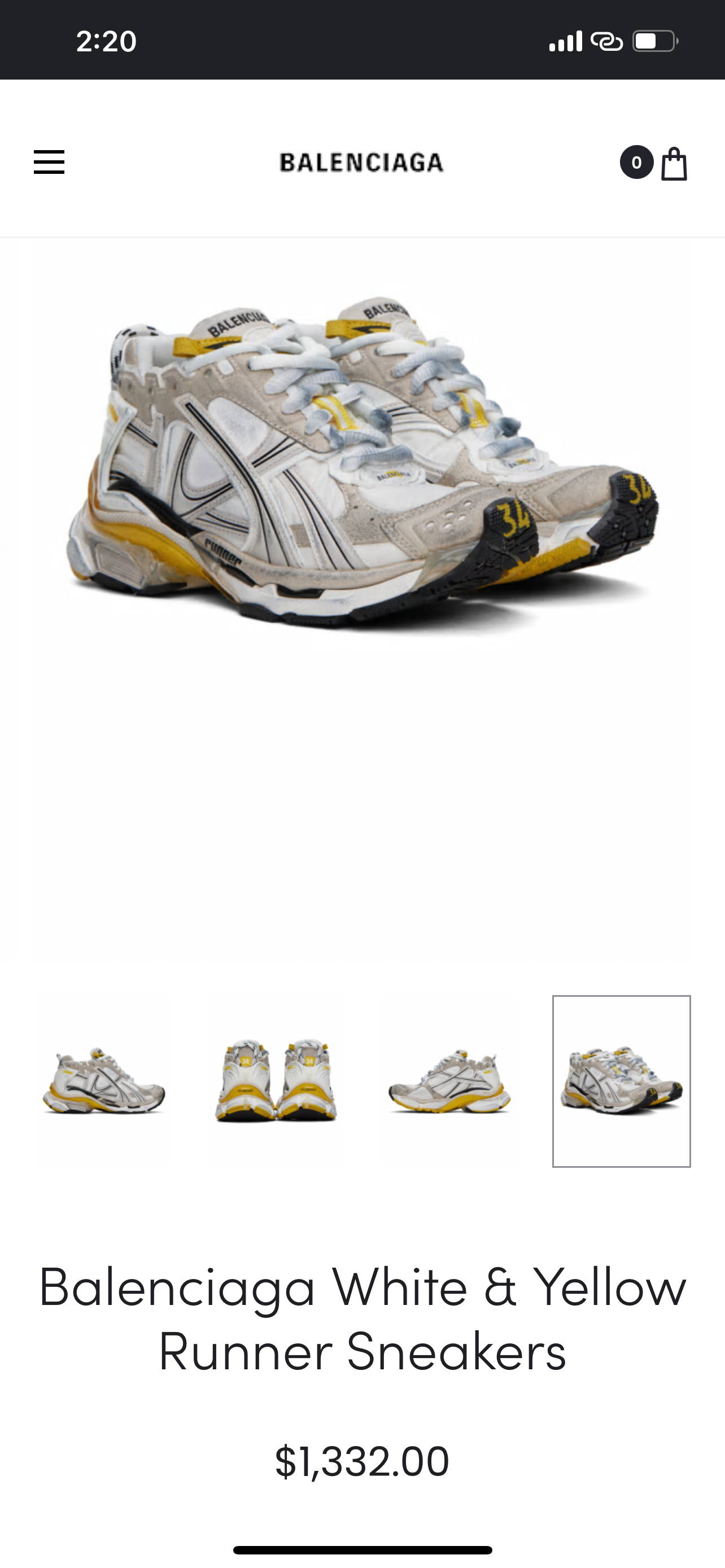 BALENCIAGA RUNNER Grey White Black