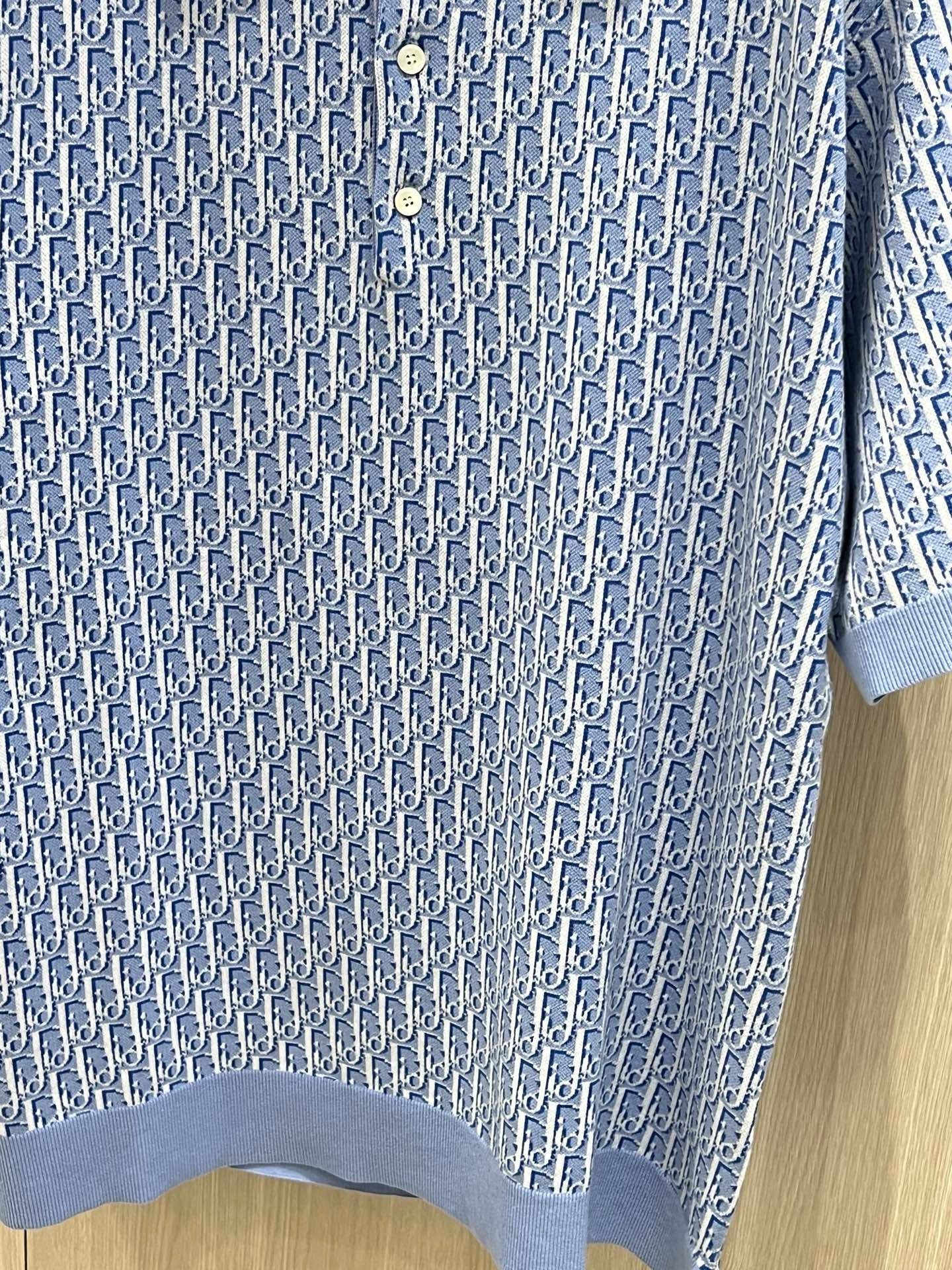 S2025 Dior Oblique Polo Shirt (• Blue
Cotton Jacquard)