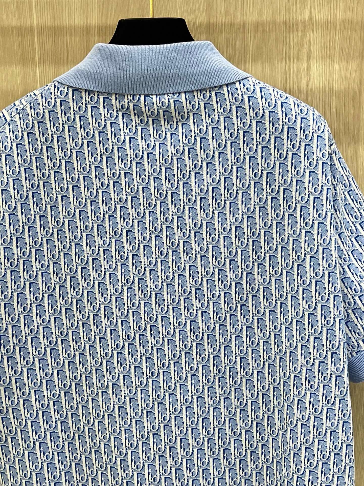 S2025 Dior Oblique Polo Shirt (• Blue
Cotton Jacquard)