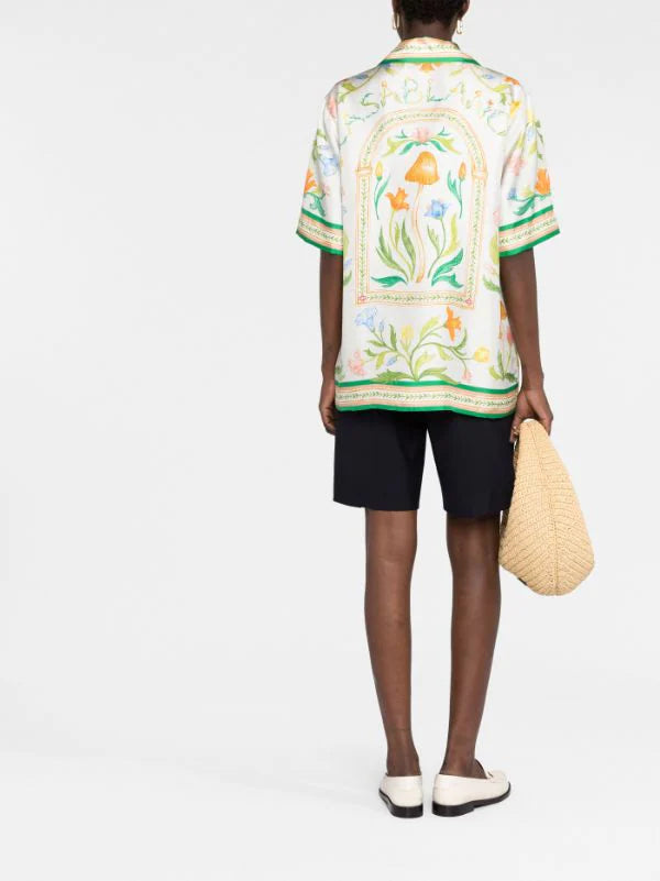CASABLANCA L'arche Fleurie print SILK SHIRT