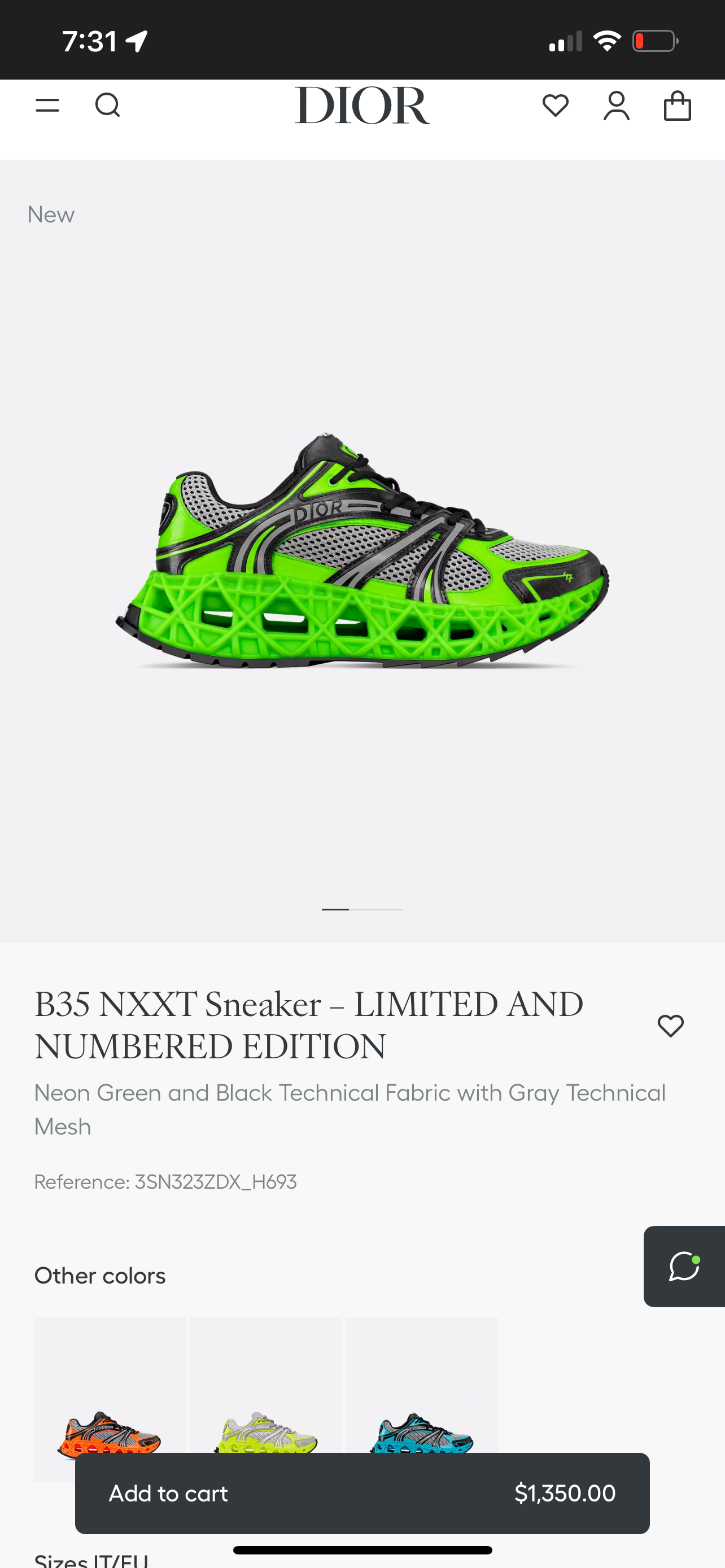 Dior B35 NXXT Sneaker - Verde/Gris/Negro