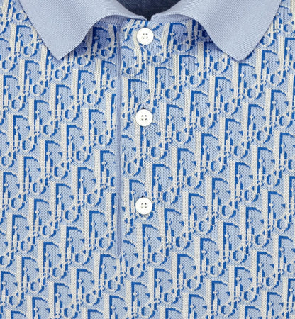 S2025 Dior Oblique Polo Shirt (• Blue
Cotton Jacquard)