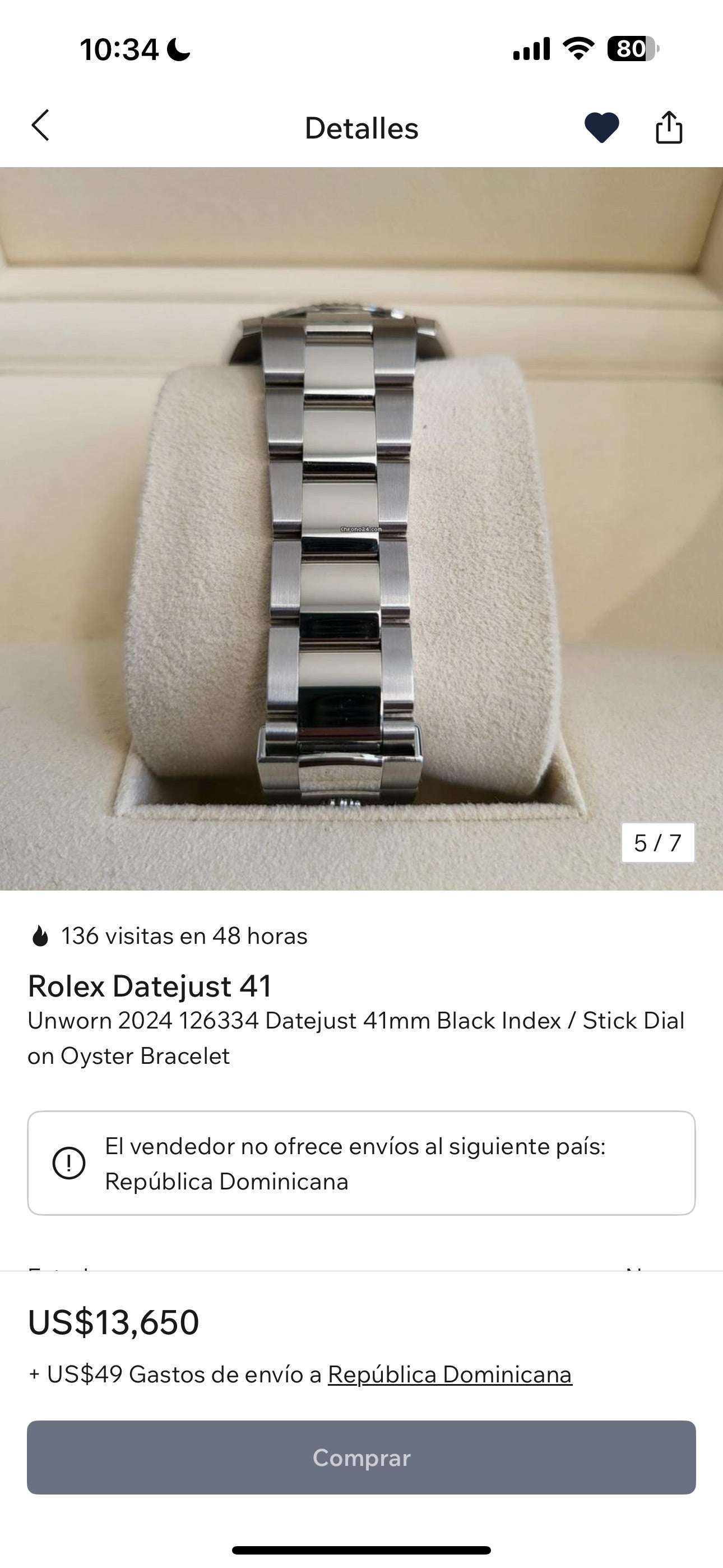 Rolex Datejust 41mm Black Index / Stick Dial on Oyster Bracelet