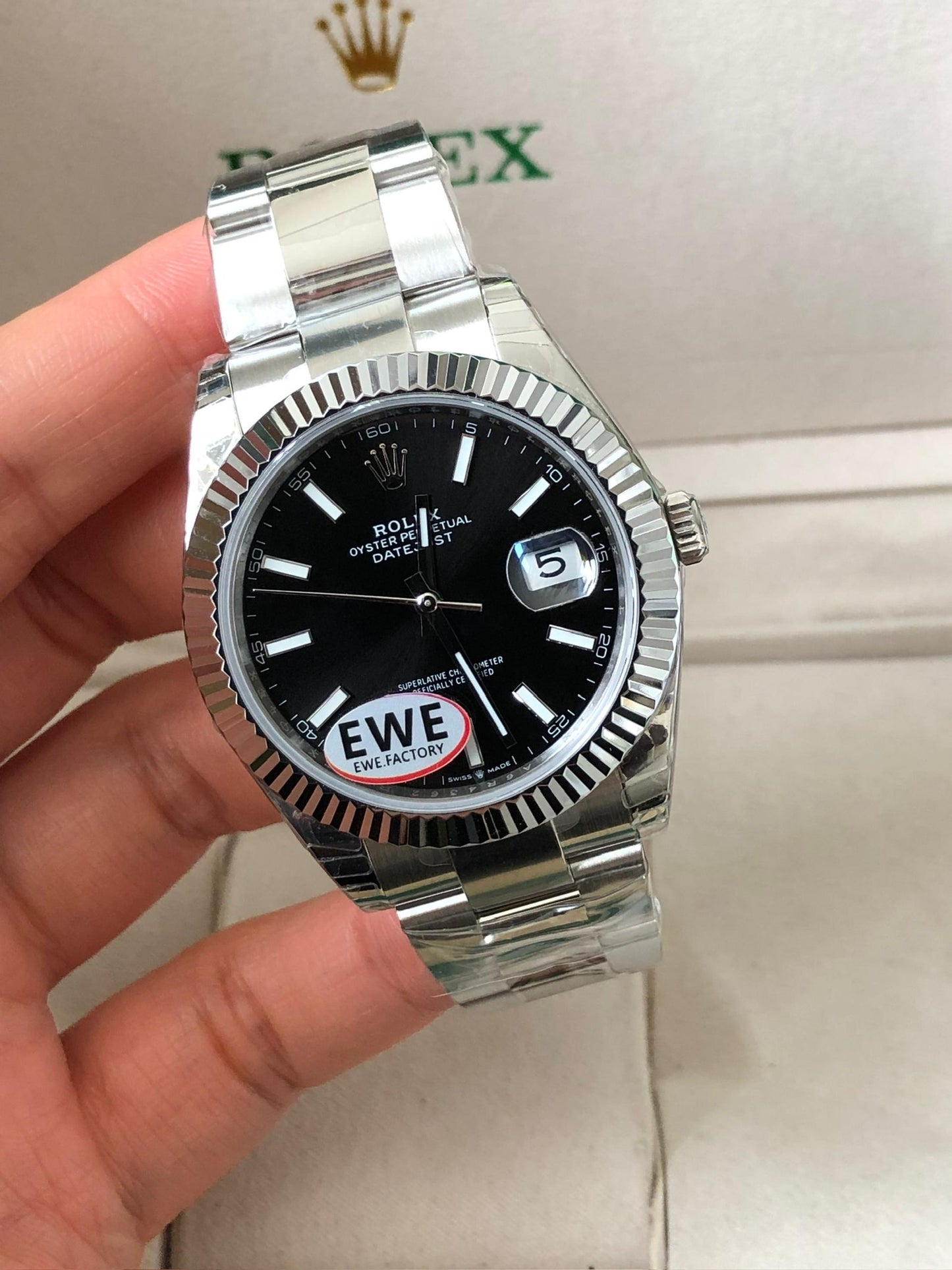 Rolex Datejust 41mm Black Index / Stick Dial on Oyster Bracelet