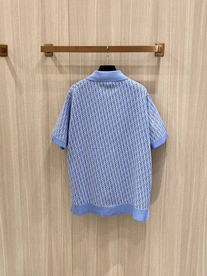 S2025 Dior Oblique Polo Shirt (• Blue
Cotton Jacquard)