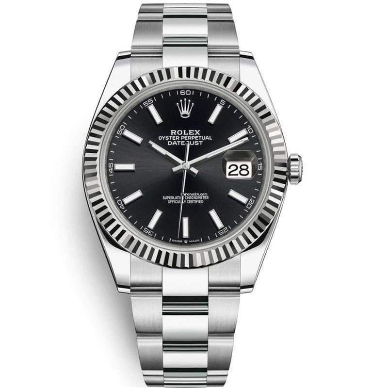 Rolex Datejust 41mm Black Index / Stick Dial on Oyster Bracelet