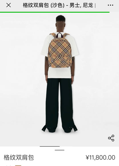 BURBERRY Small Check Backpack