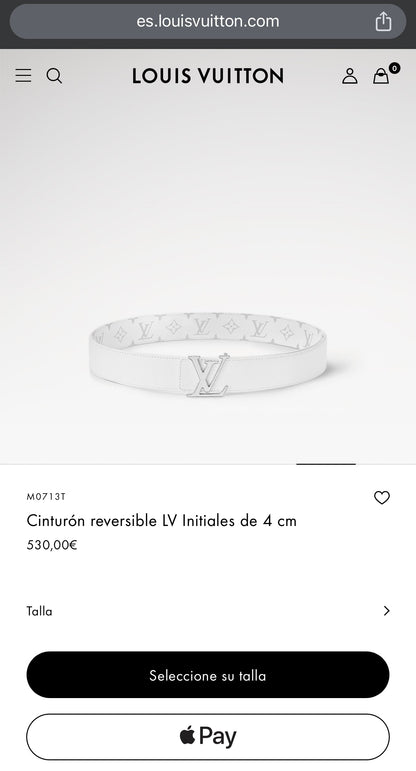 LV BELT Cinturón reversible LV Initiales de 4cm M0713T