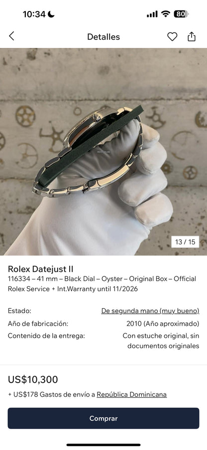 Rolex Datejust 41mm Black Index / Stick Dial on Oyster Bracelet