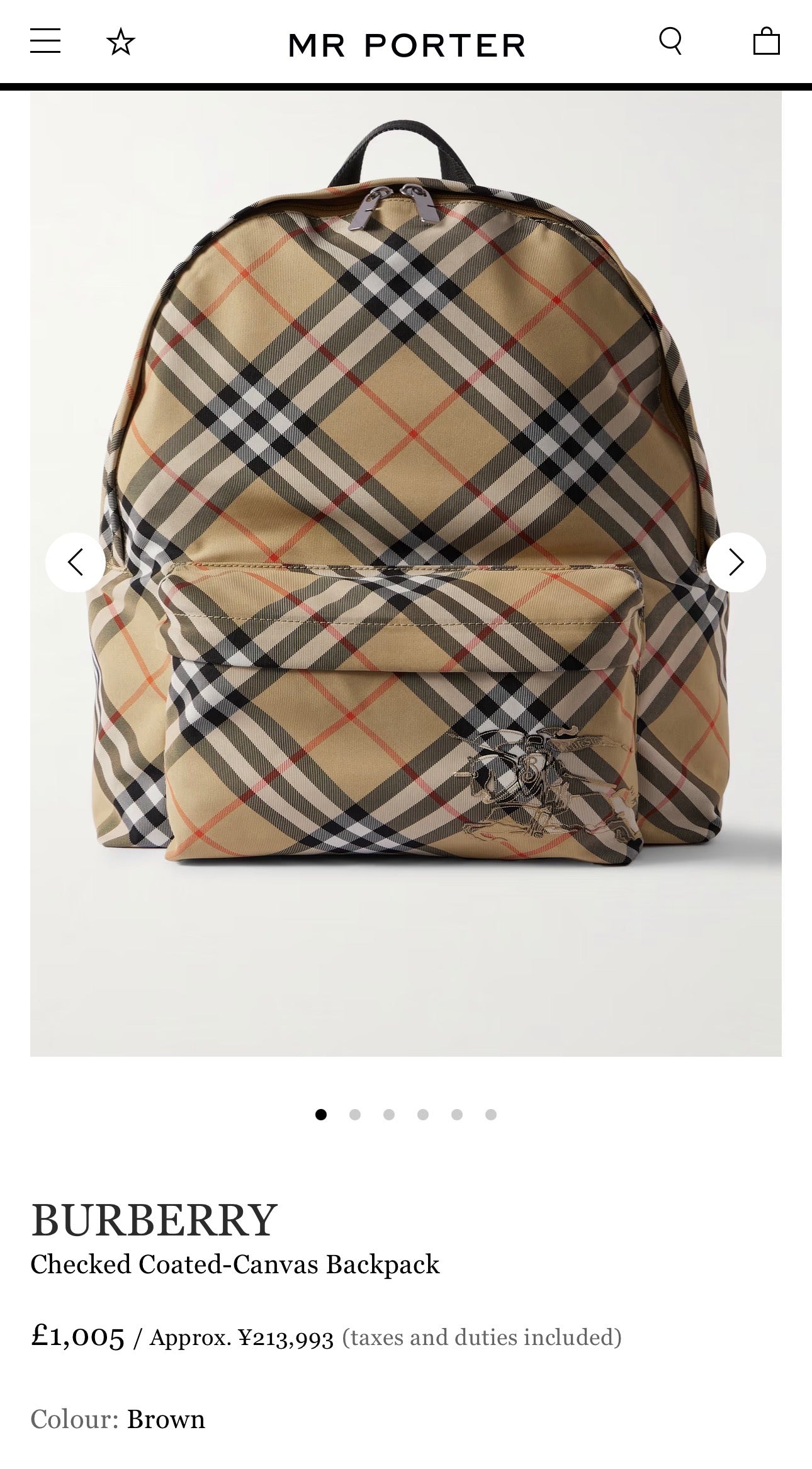 BURBERRY Small Check Backpack