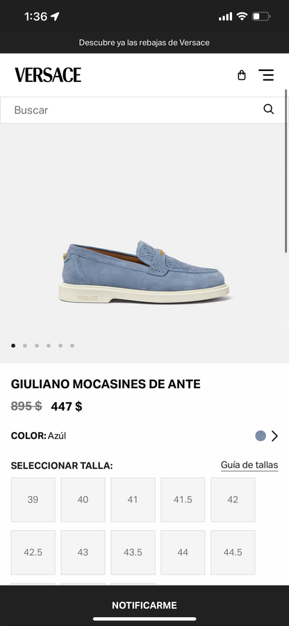 VERSACE GIULIANO MOCASINES (Varios)