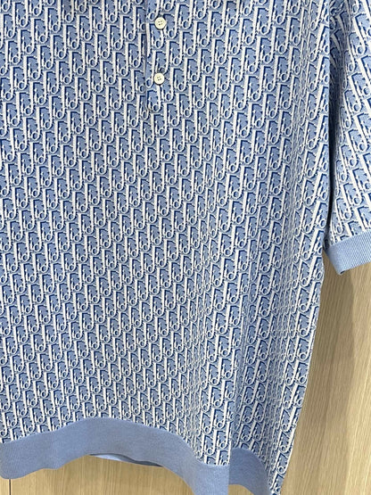 S2025 Dior Oblique Polo Shirt (• Blue
Cotton Jacquard)