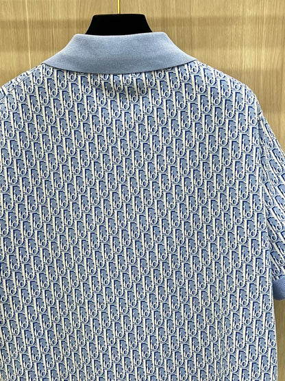 S2025 Dior Oblique Polo Shirt (• Blue
Cotton Jacquard)