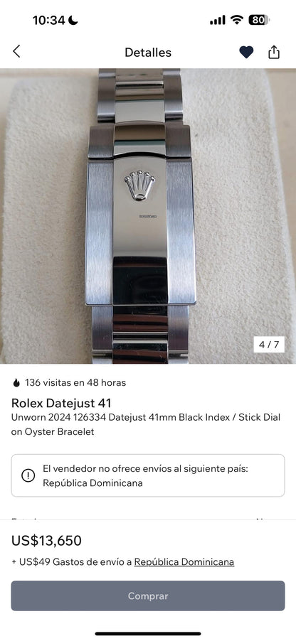 Rolex Datejust 41mm Black Index / Stick Dial on Oyster Bracelet