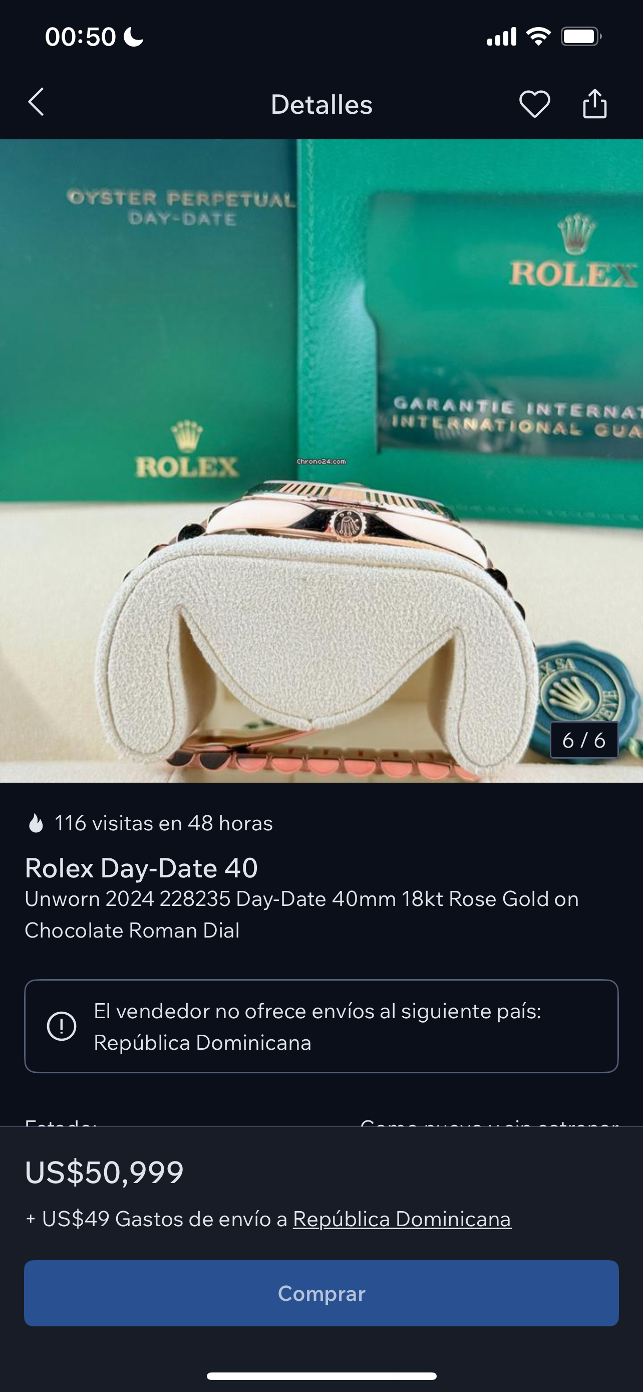 Rolex Day-Date 40mm Rose Gold on Chocolate Roman Dial