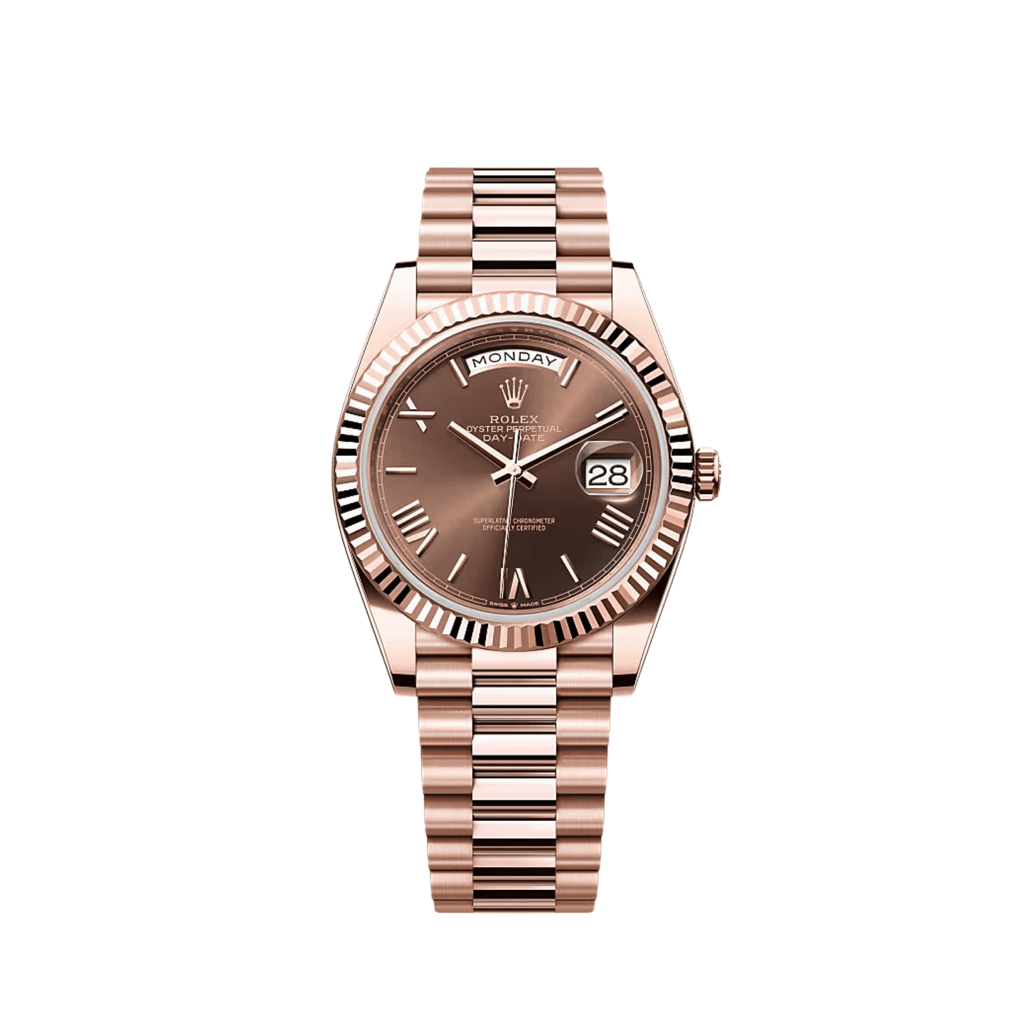 Rolex Day-Date 40mm Rose Gold on Chocolate Roman Dial