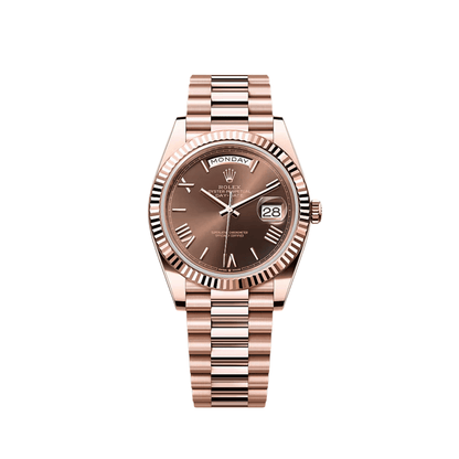 Rolex Day-Date 40mm Rose Gold on Chocolate Roman Dial