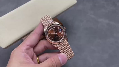 Rolex Day-Date 40mm Rose Gold on Chocolate Roman Dial